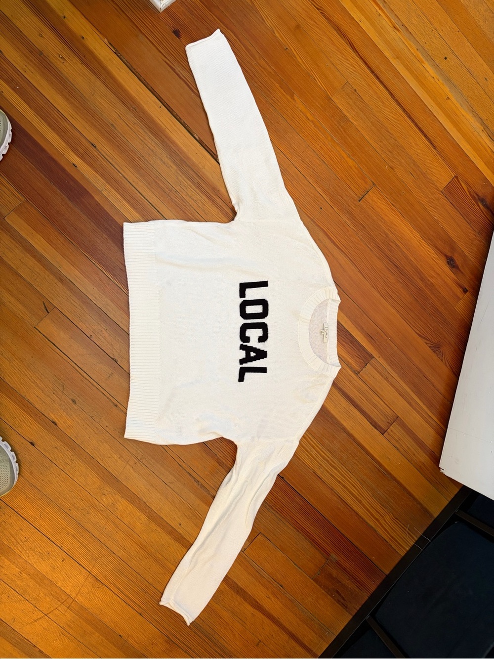 Z Supply White Knit Crewneck Sweater